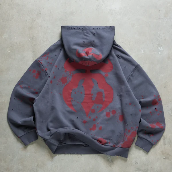 Dropdead Bludy Hell Distressed Hoodie (1)