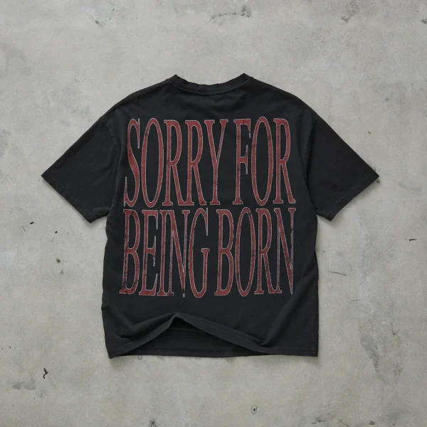 Dropdead Born Sorry Washed Black T Shirt (1)