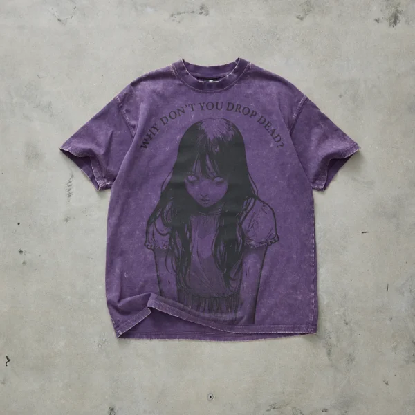 Dropdead Dark Intentions Washed Purple T Shirt (2)