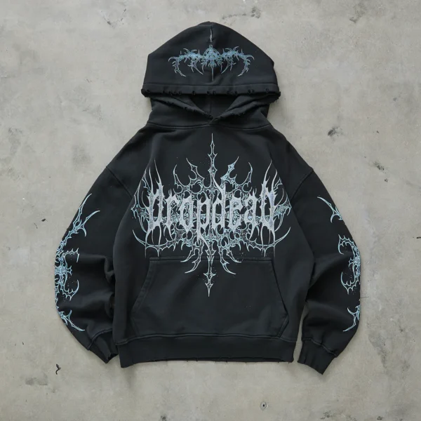 Dropdead Frostbite Washed Black Hoodie (3)