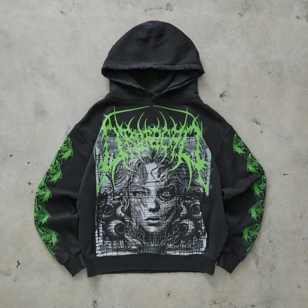 Dropdead Glitch Washed Black Hoodie (3)