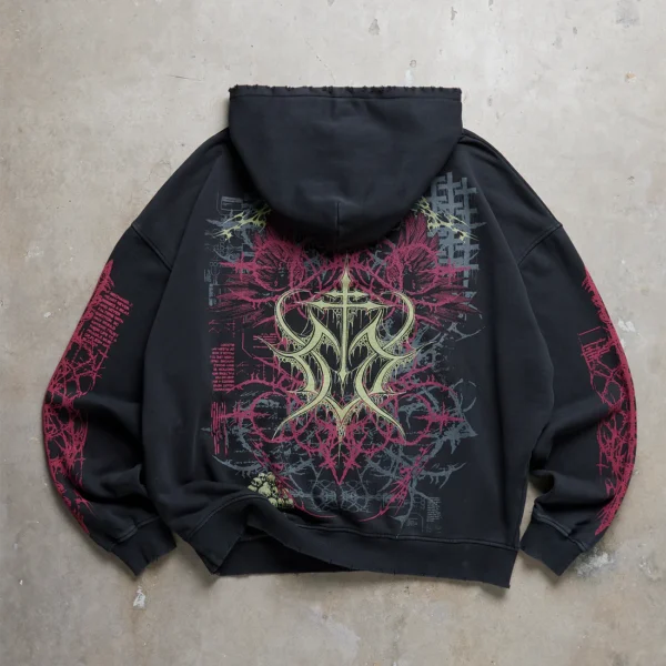 Dropdead Skull Shot Washed Black Hoodie (2)