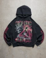 Dropdead Skull Shot Washed Black Hoodie (3)